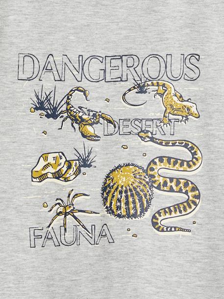 Jongensshirt dierenprint Basics gemêleerd grijs+leiblauw - vertbaudet enfant 