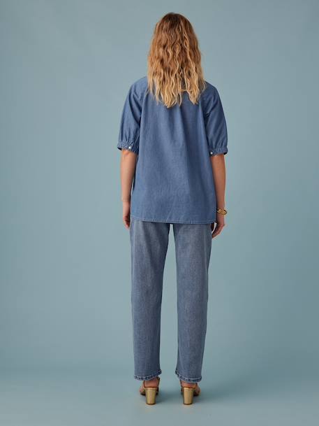 ENVIE DE FRAISE zwangerschapsblouse van lichtgewicht denim, korte mouwen double stone - vertbaudet enfant 