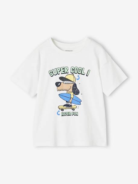 Jongensshirt met leuk dierenmotief azuurblauw+turquoiseblauw+wit - vertbaudet enfant 