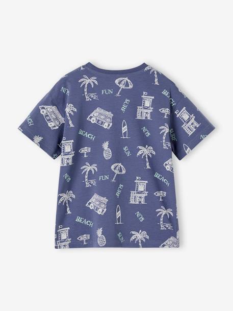 Jongensshirt met grafisch vakantiemotief leiblauw - vertbaudet enfant 