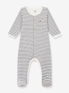 Baby-Pyjama, surpyjama-Gestreepte bodyjama van katoen voor baby's PETIT BATEAU