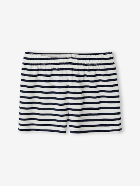 Set van 2 gestreepte pyjashorts voor meisjes marineblauw - vertbaudet enfant 