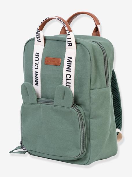 CHILDHOME Mini Club rugzak van canvas groen+wit - vertbaudet enfant 