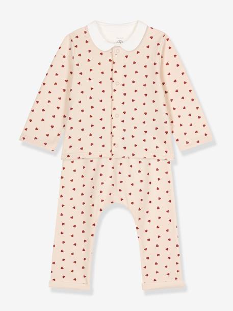 3-delige babyset van licht molton PETIT BATEAU beige, bedrukt - vertbaudet enfant 