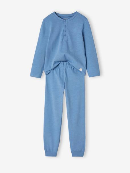 Personaliseerbare slub knit pyjama voor jongens jeansblauw - vertbaudet enfant 