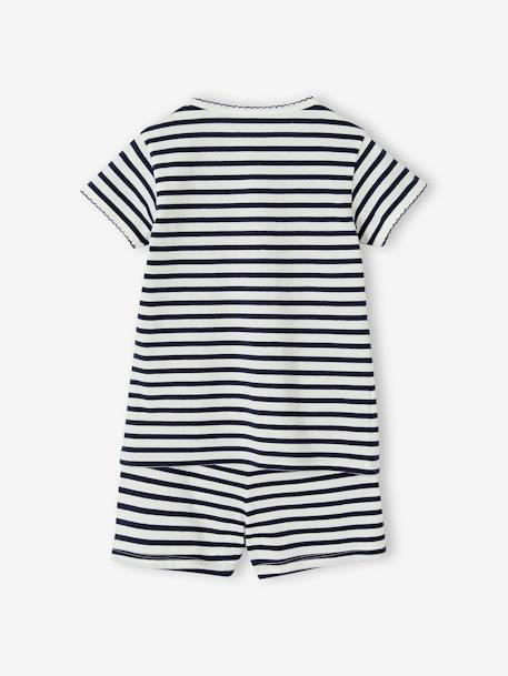 Set van 2 gestreepte pyjashorts voor meisjes marineblauw - vertbaudet enfant 