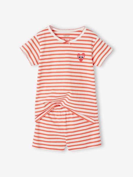 Set van 2 gestreepte pyjashorts voor meisjes marineblauw - vertbaudet enfant 