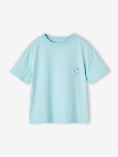 Effen Basics meisjesshirt met korte mouwen amandelgroen+snoepjesroze+turquoiseblauw - vertbaudet enfant 