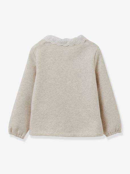 Fleece cardigan voor meisjes - biokatoen CYRILLUS ecru - vertbaudet enfant 