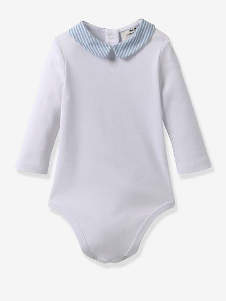 Gestreepte babyromper van biologisch katoen CYRILLUS blauw, gestreept - vertbaudet enfant 