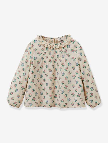 Bedrukte meisjesblouse Suzy CYRILLUS ecru - vertbaudet enfant 