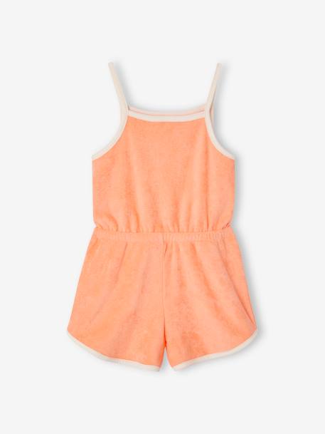 Badstof korte jumpsuit voor meisjes perzik - vertbaudet enfant 