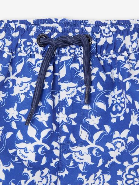 Bedrukte zwemshort voor babyjongens met bloemen blauw, bedrukt - vertbaudet enfant 