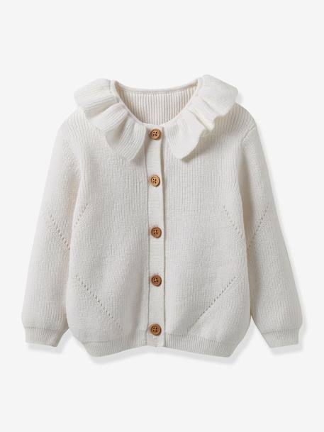 Babyvest van biokatoen en wol CYRILLUS ecru - vertbaudet enfant 