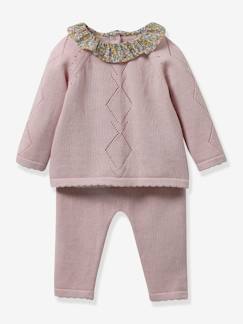 Baby-Babyset-Gebreide babyset kraag van Libertystof CYRILLUS