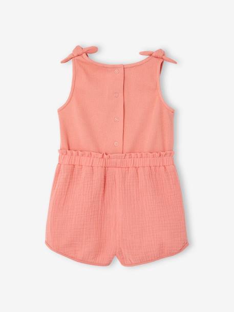 Combi-short met babystrikjes in twee materialen koraal - vertbaudet enfant 