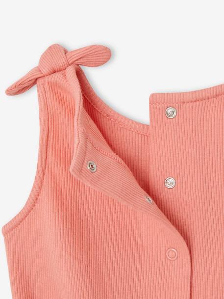 Combi-short met babystrikjes in twee materialen koraal - vertbaudet enfant 