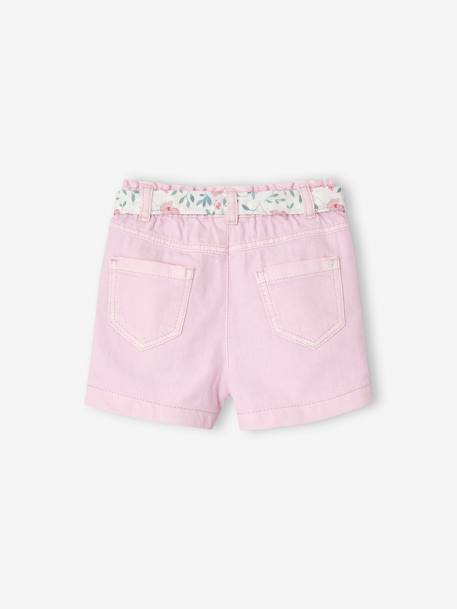 Babyshort met gebloemde riem lila - vertbaudet enfant 