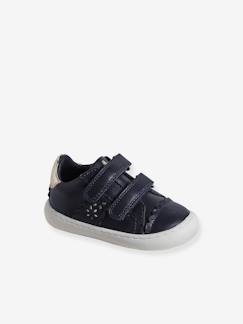 Schoenen-Baby schoenen 17-26-Loopt meisje 19-26-Sneakers-Leren babysneakers met klittenband