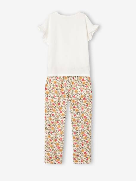 Meisjesset met shirt en broek ecru+groen - vertbaudet enfant 