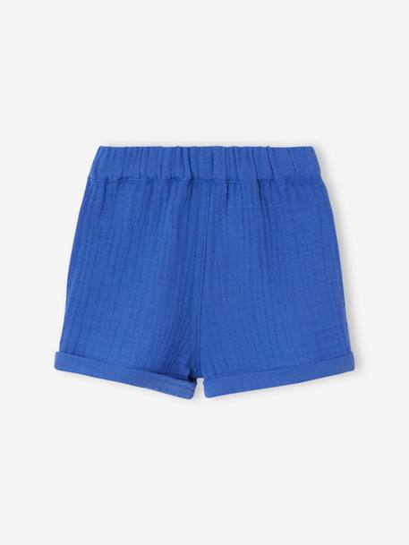 Babyshort in katoengaas blauw+ecru+koningsblauw - vertbaudet enfant 