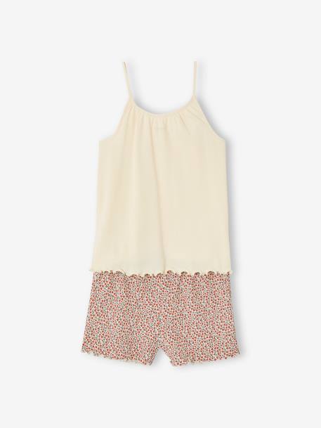 Set van 2 pyjashorts voor meisjes van ribtricot grijsblauw - vertbaudet enfant 