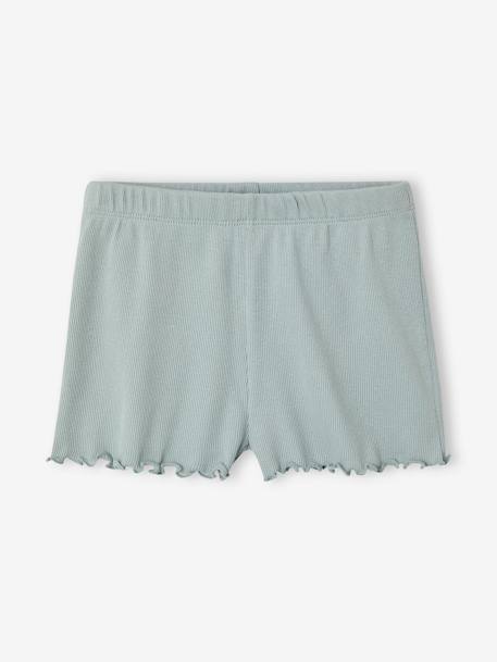 Set van 2 pyjashorts voor meisjes van ribtricot grijsblauw - vertbaudet enfant 