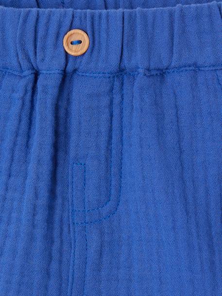 Babyshort in katoengaas blauw+ecru+koningsblauw - vertbaudet enfant 