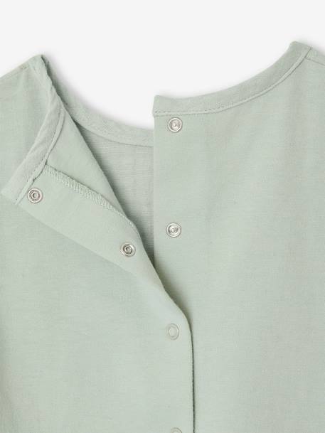 Babyshirt van twee materialen met korte mouwen blauwgroen - vertbaudet enfant 