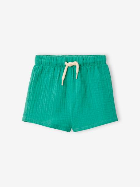 Babyset met T-shirt en short mintgroen+mokka - vertbaudet enfant 