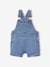 Babysetje met korte denim tuinbroek en gestreept poloshirt perzik - vertbaudet enfant 