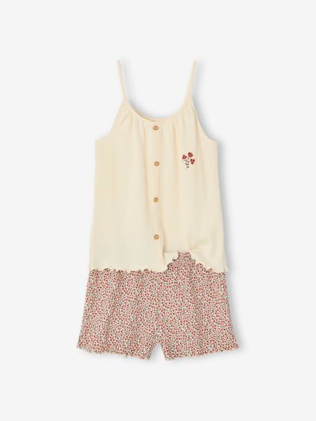 Set van 2 pyjashorts voor meisjes van ribtricot grijsblauw - vertbaudet enfant 