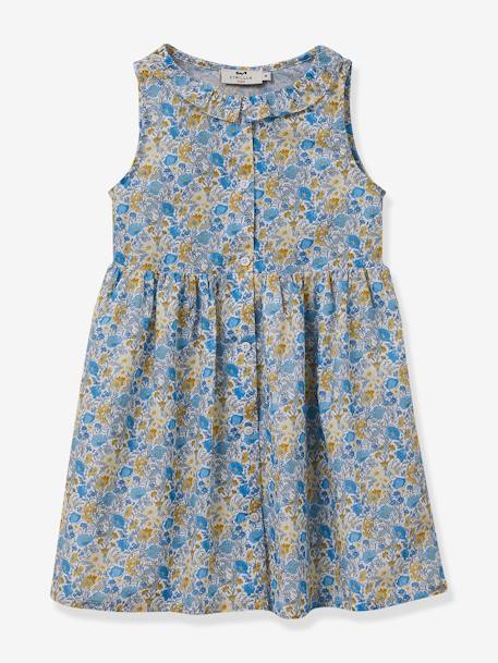 Meisjesjurk van stof Liberty® CYRILLUS blauw - vertbaudet enfant 