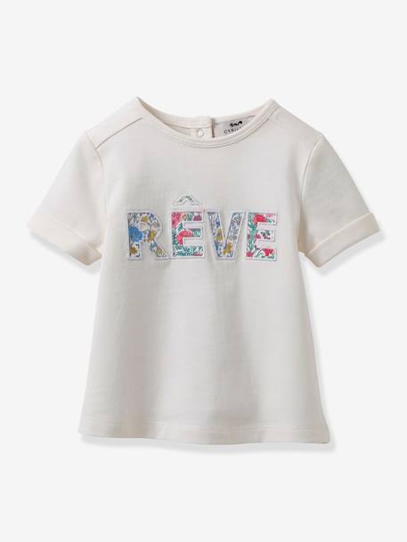 Babyshirt van Libertystof biokatoen CYRILLUS ecru - vertbaudet enfant 