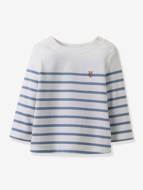 Marineshirt voor baby's van biologisch katoen CYRILLUS blauw, gestreept - vertbaudet enfant 