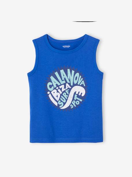 Tanktop jongens felblauw+gemêleerd grijs+terracotta - vertbaudet enfant 