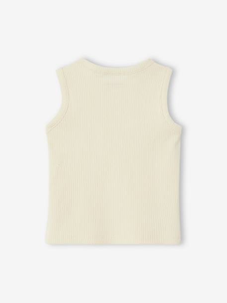 Geribbelde baby tanktop ecru+hemelsblauw - vertbaudet enfant 