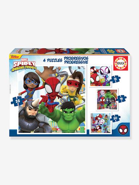 4 progressieve puzzels Spidey & His Amazing Friends - EDUCA meerkleurig - vertbaudet enfant 