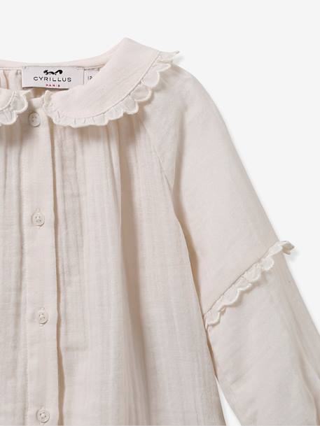 Babyblouse van katoengaas - biokatoen CYRILLUS ecru - vertbaudet enfant 