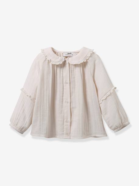 Babyblouse van katoengaas - biokatoen CYRILLUS ecru - vertbaudet enfant 