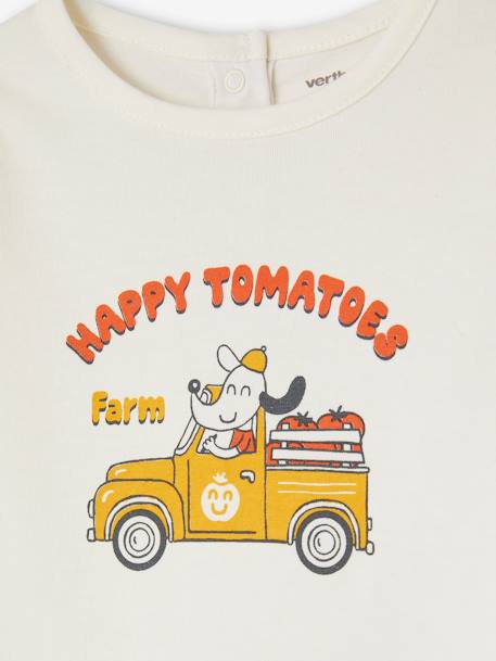 Babyshirt 'farmer' ecru - vertbaudet enfant 