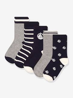 Jongens-Set van 5 paar sokken voor jongens PETIT BATEAU