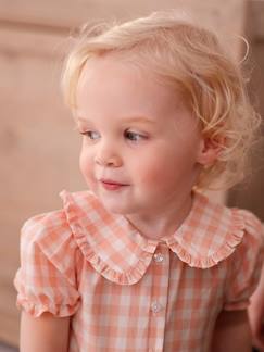 Baby-Babyblouse met gingham print en korte mouwen