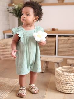 Baby combi-short van katoengaas  - vertbaudet enfant