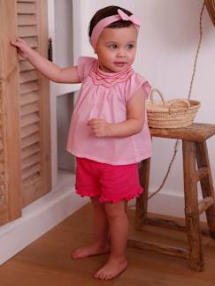 Baby-Babyset-Babysetje met blouse, short en haarband