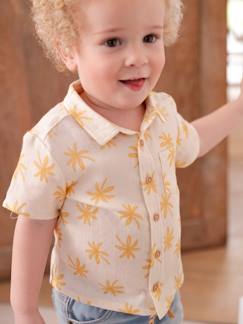 Baby-Overhemd, blouse-Babyblouse met korte mouwen van katoengaas