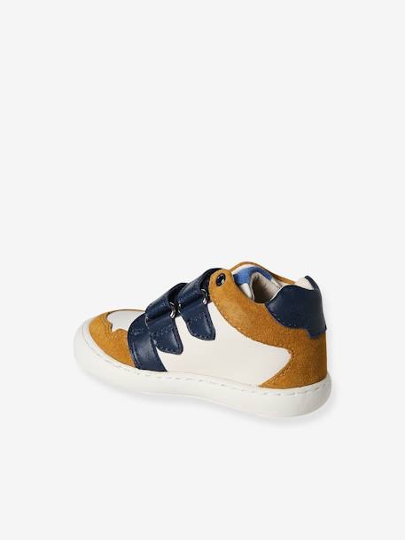 Leren sneakers met klittenband ecru - vertbaudet enfant 