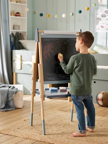 Vouwbaar bord, in 3 hoogtes verstelbaar marineblauw+meerkleurig+Roze - vertbaudet enfant 