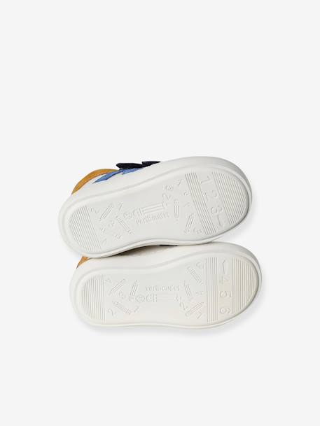 Leren sneakers met klittenband ecru - vertbaudet enfant 