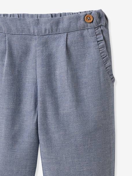 Chambray-broek voor baby's CYRILLUS blauw - vertbaudet enfant 